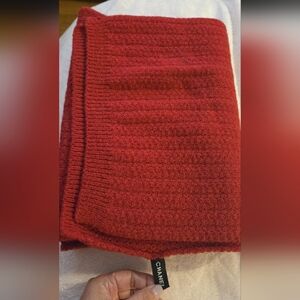 Chanel Red Knit Scarf - Copy